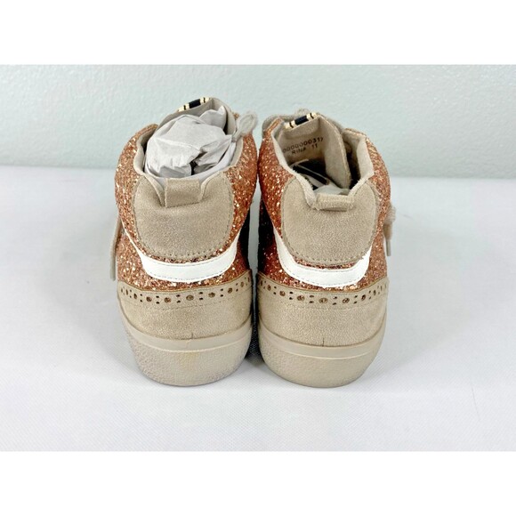 Shu Shop Women Rina Sparkle Sneaker Rose Gold Star High Top Shoe NWT - Picture 5 of 7